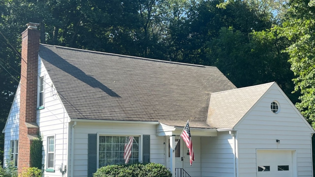 Roof after cleaning off debris.