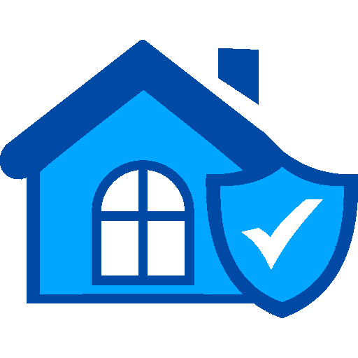 A Home with a Checkmark Signifying a Safe Home Because of Clean Gutters.