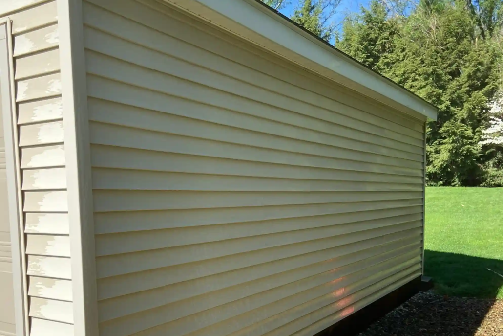 Clean, Pressure Washed Garage in Youngstown, Ohio.