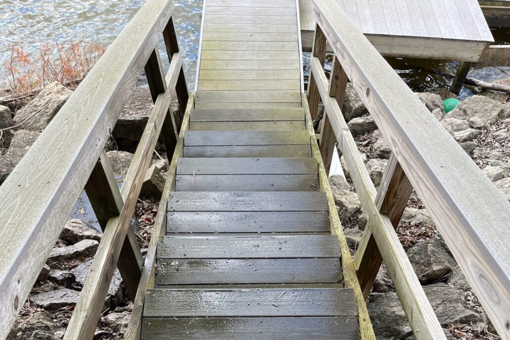 Dirty, Slippery Steps Leading to a Lake in Mahoning Valley.