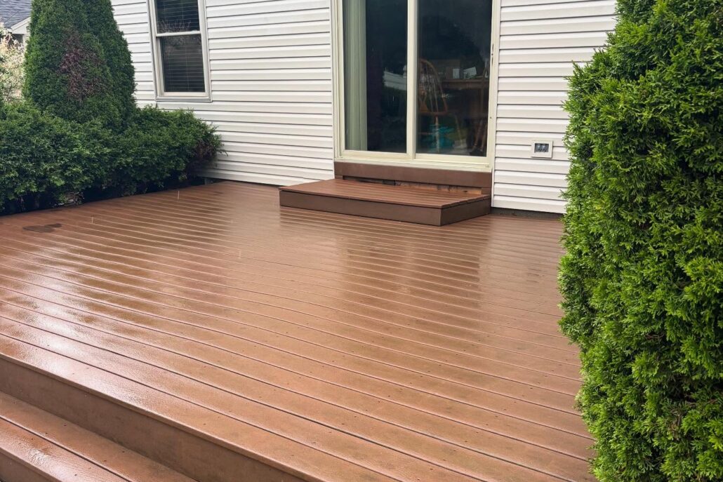 Bright, Shining Deck in Canfield After Being Pressure Washed.