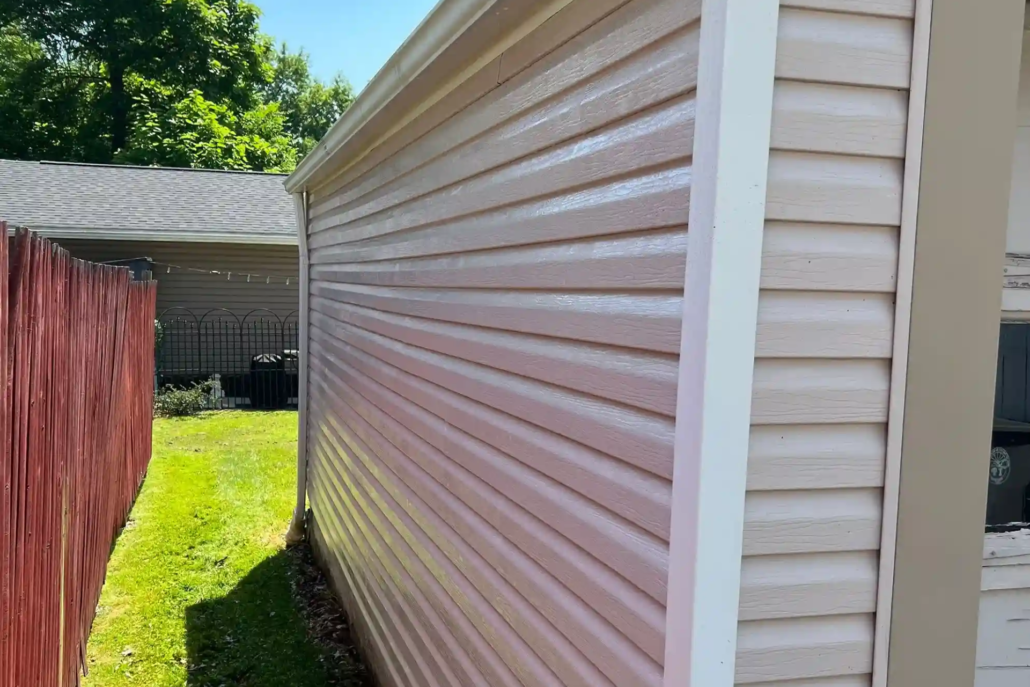 A Clean Garage After Being Pressure Washed in Austintown.